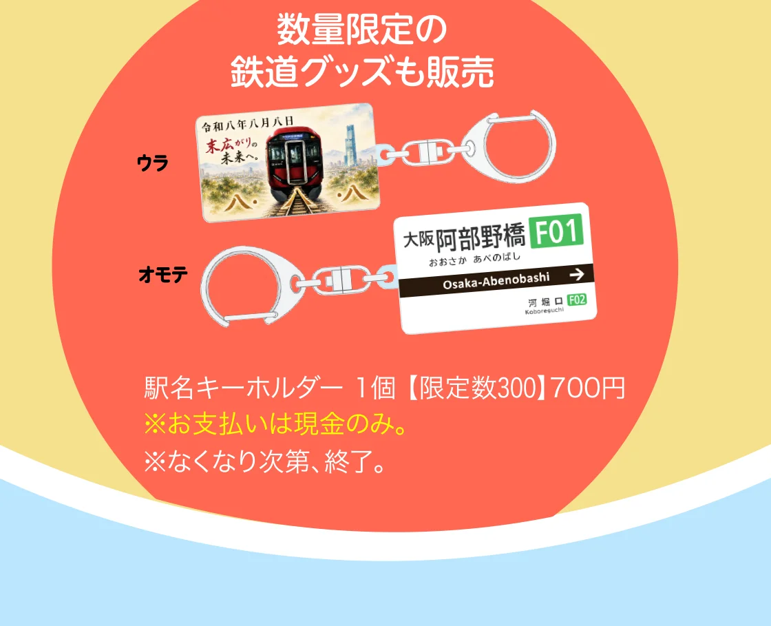 数量限定の 鉄道グッズも販売