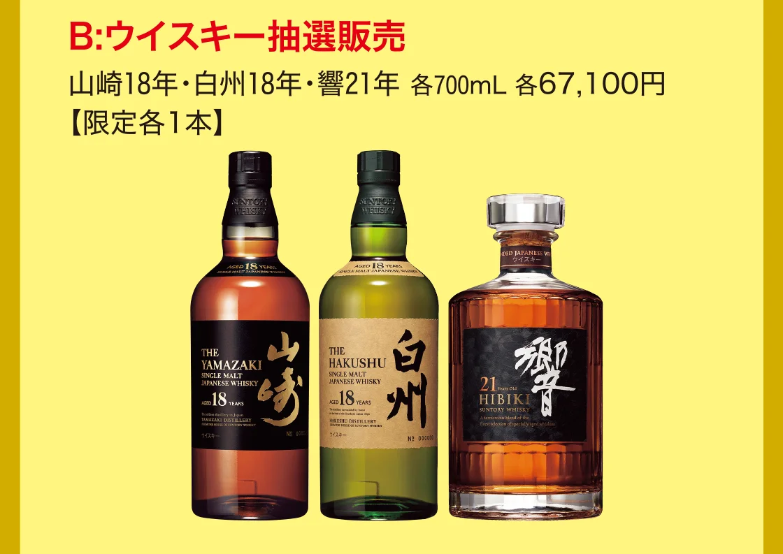 B:ウイスキー抽選販売