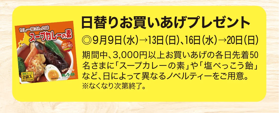 日替りお買いあげプレゼント