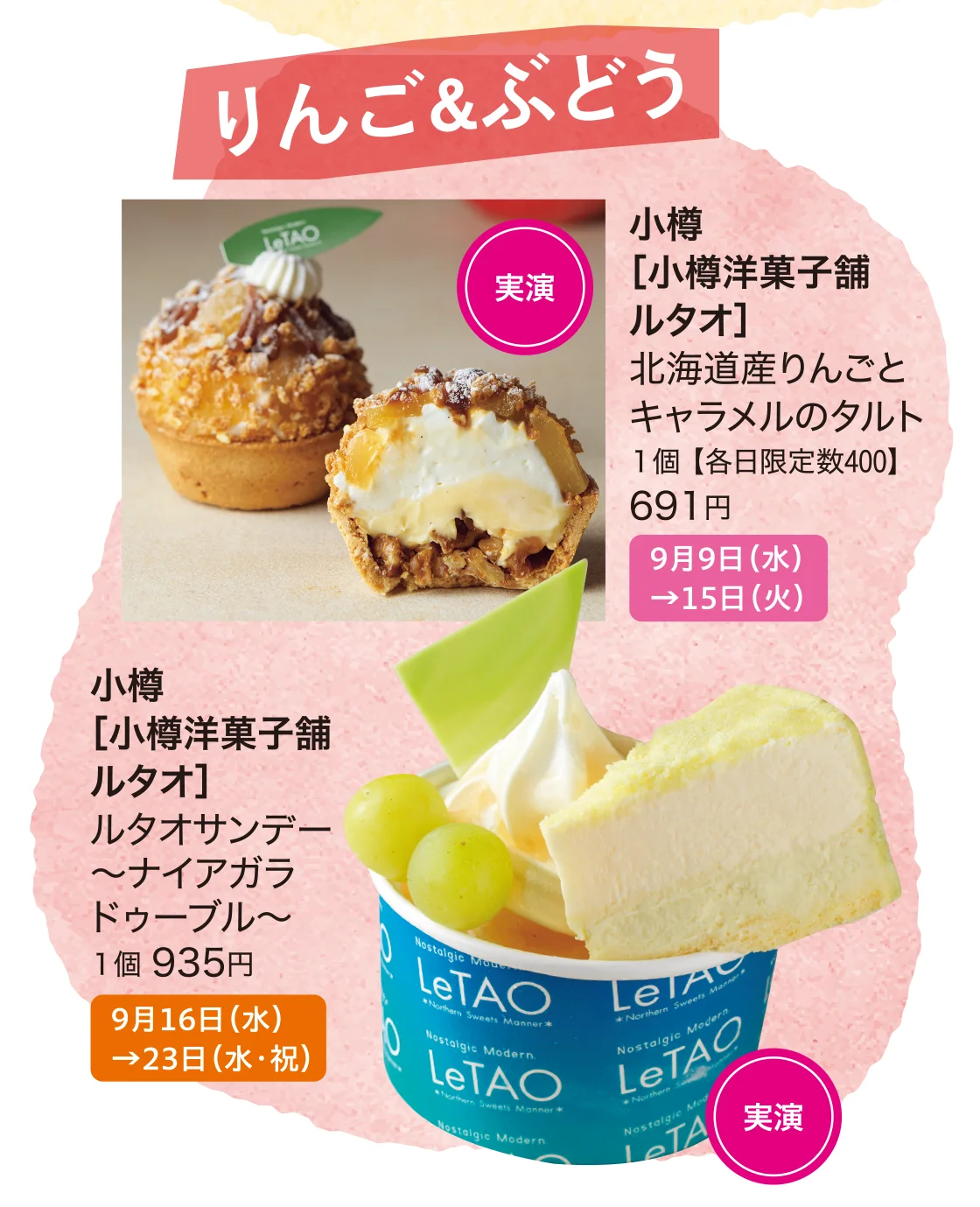 りんご&ぶどう 小樽［小樽洋菓子舗 ルタオ］