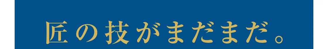 匠の技がまだまだ。
