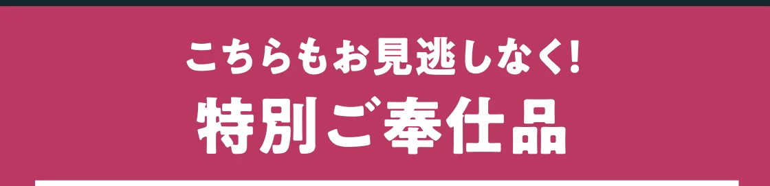 こちらもお見逃しなく！特別ご奉仕品